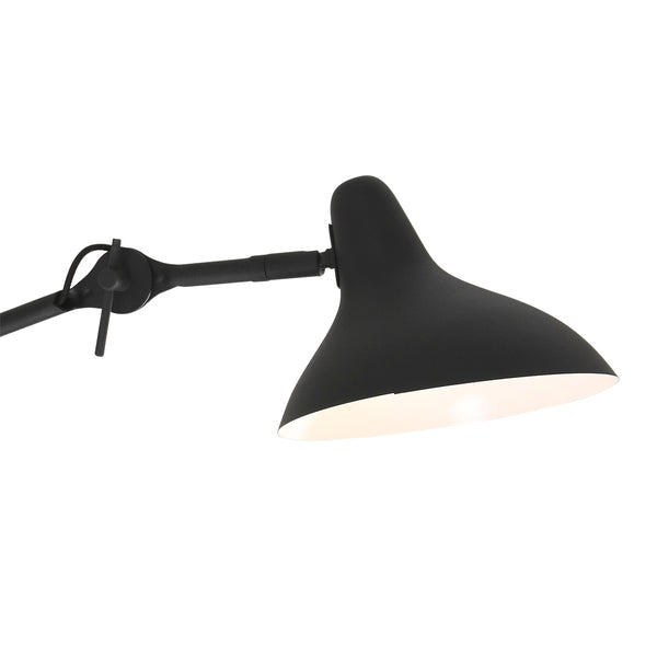 Zwarte wandlamp kasket 2693zw met grote fitting en schakelaar