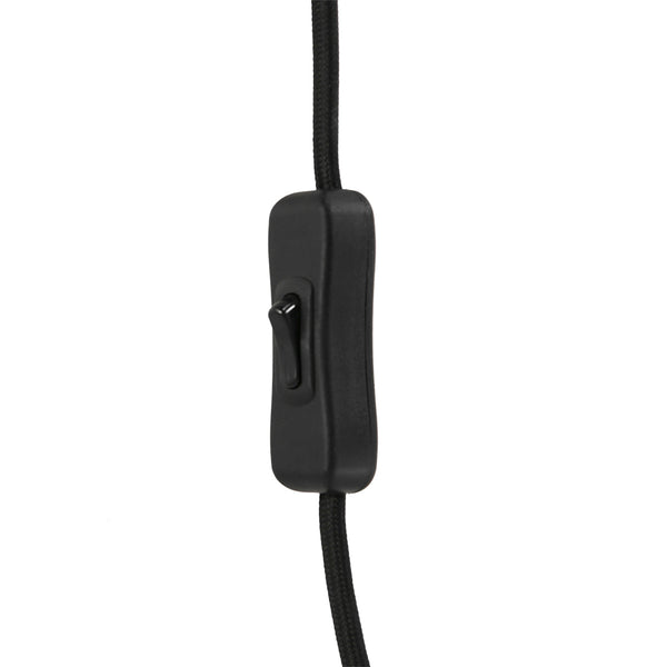 Zwarte wandlamp kasket 2693zw met grote fitting en schakelaar