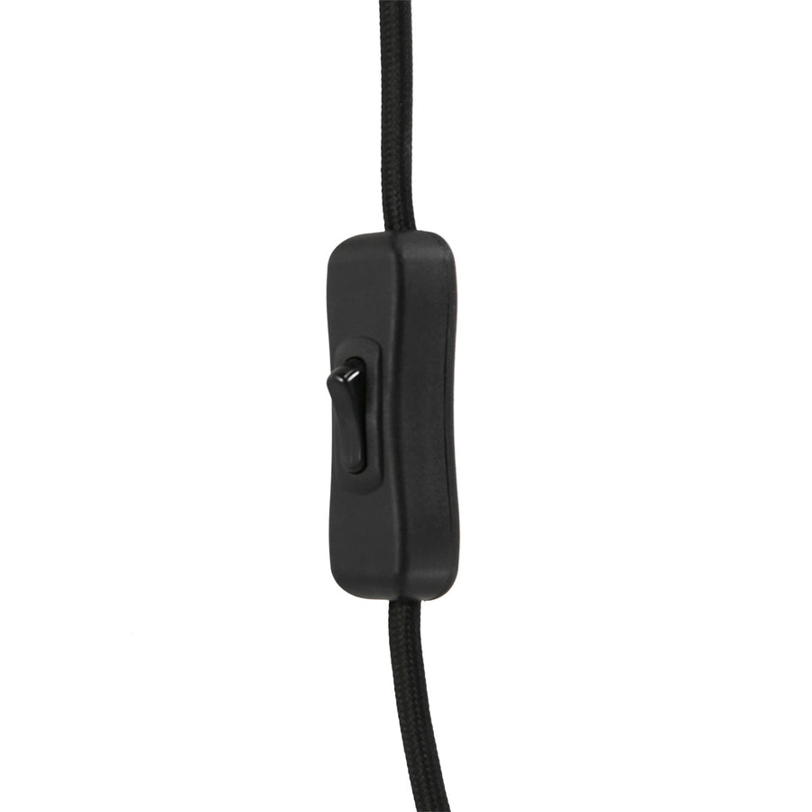 Zwarte wandlamp kasket 2693zw met grote fitting en schakelaar