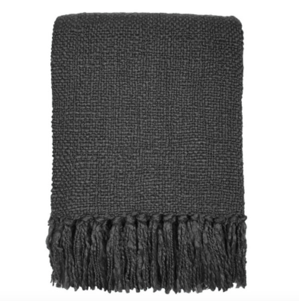 Malagoon plaid slate - antraciet - 125x150cm