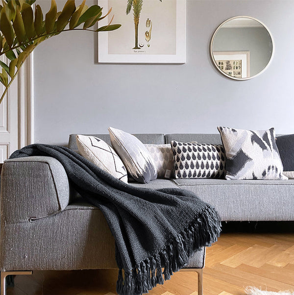 Malagoon plaid slate - antraciet - 125x150cm