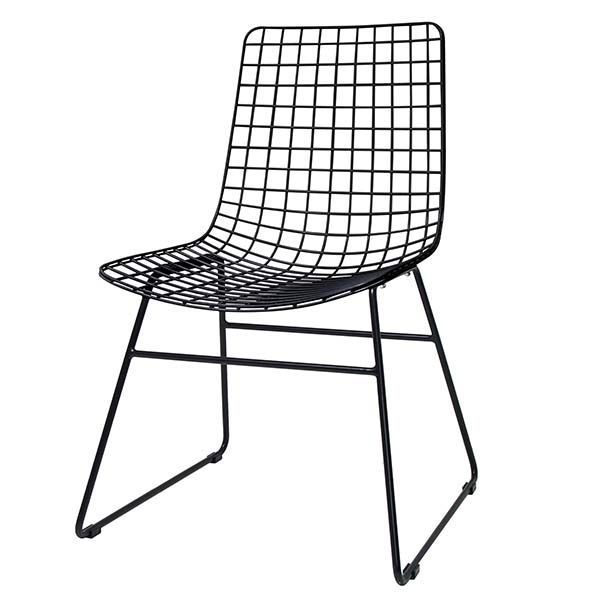 Metal wire chair black