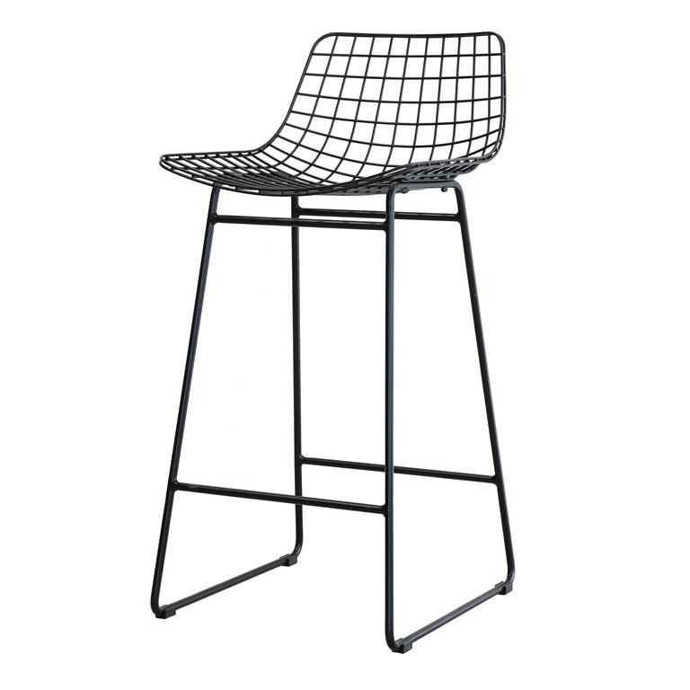 Wire bar stool black