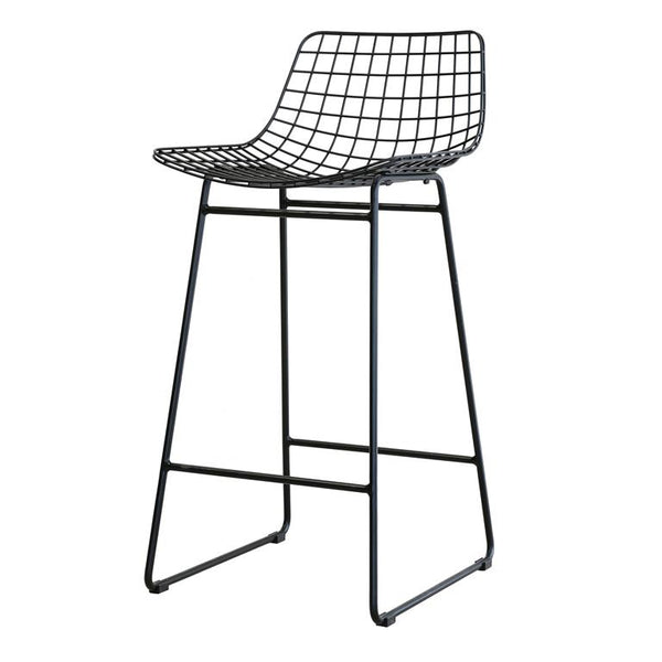 Wire bar stool black