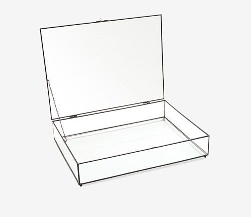 Storage Box Glass with Black Frame 42x33x9cm