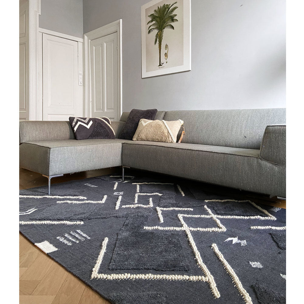 Malagoon vloerkleed wonder - antracietgrijs - 160x260cm 100% wol