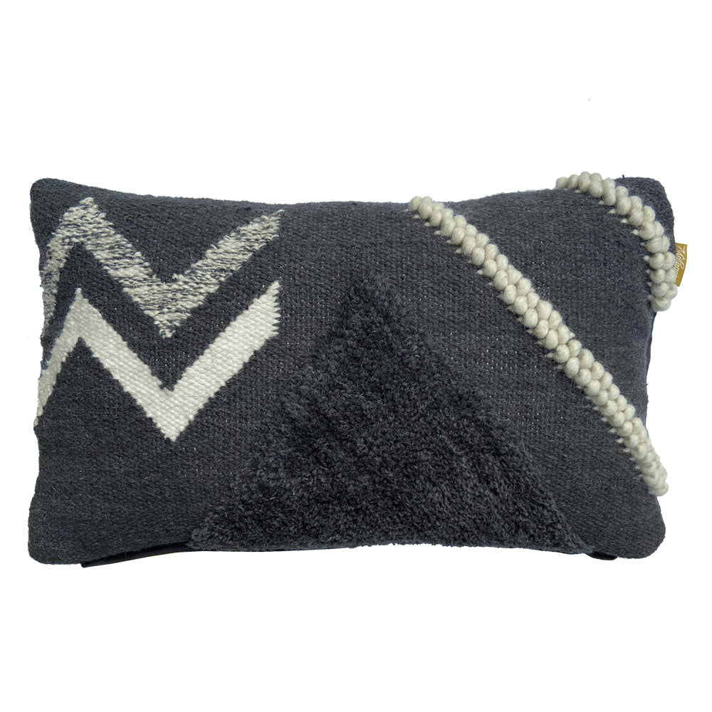 Malagoon sierkussen wonder - donkergrijs - 35x60cm 100% wol