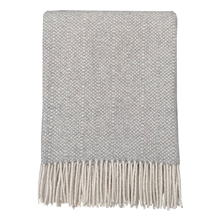Malagoon plaid grijs met structuur - 130x170cm gerecyclede wol