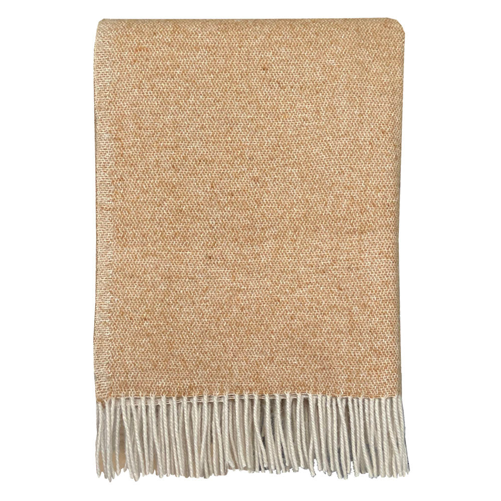 Malagoon plaid kameelbeige omkeerbaar - 130x170cm gerecyclede wol