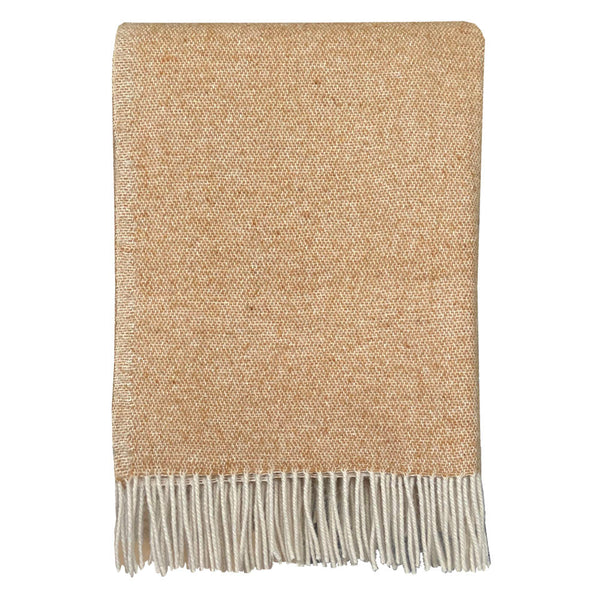 Malagoon plaid kameelbeige omkeerbaar - 130x170cm gerecyclede wol