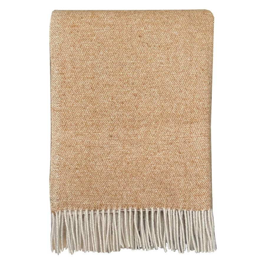 Malagoon plaid kameelbeige omkeerbaar - 130x170cm gerecyclede wol