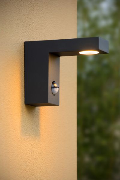 IR Wandspot Buiten LED 1x6W 3000K IP54 Antraciet