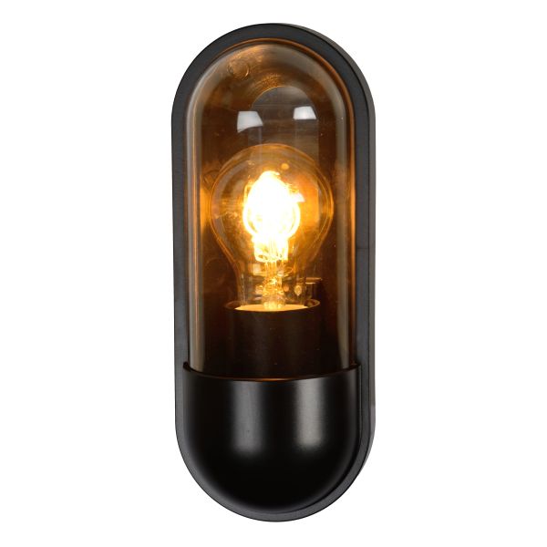 Lucide capsule - wandlamp buiten - 1xe27 - ip65 - zwart