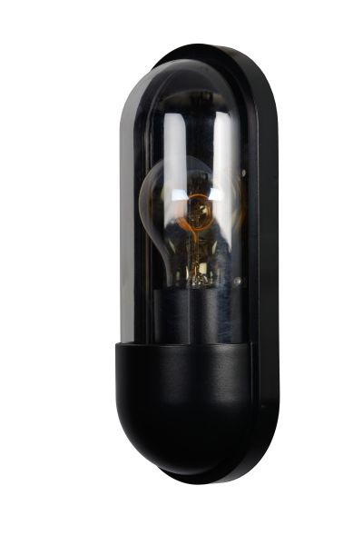 Lucide capsule - wandlamp buiten - 1xe27 - ip65 - zwart