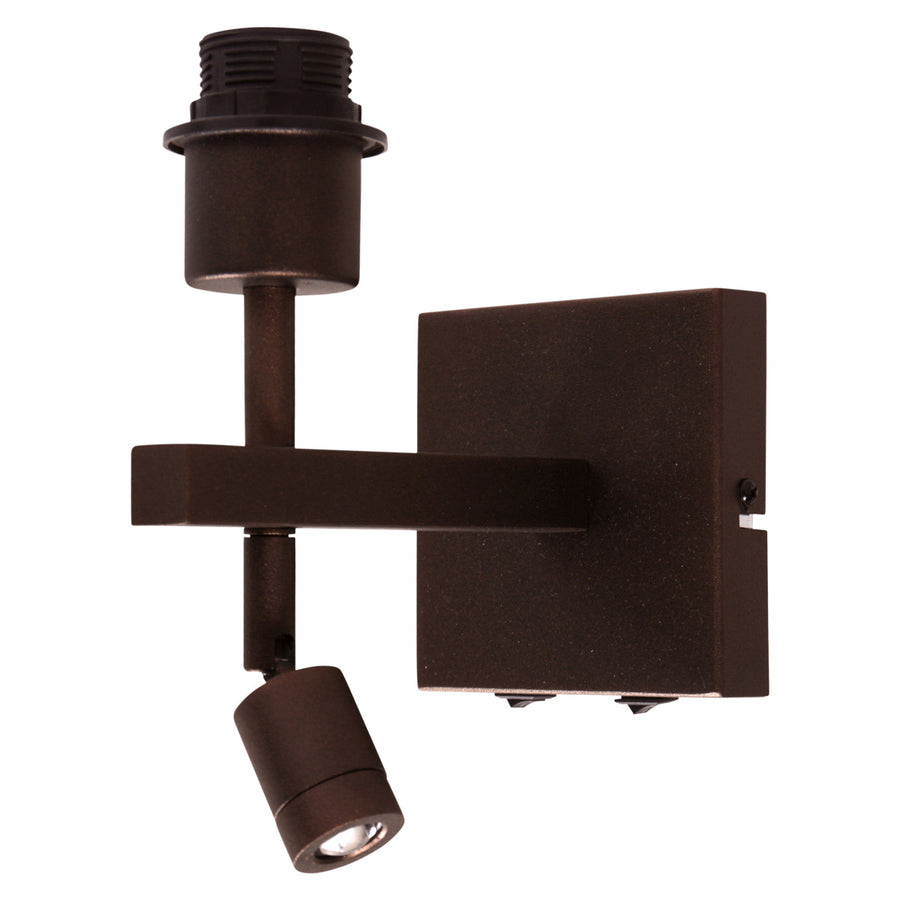 Wandlamp stang 2995ca armatuur met leeslamp in cacao metaal