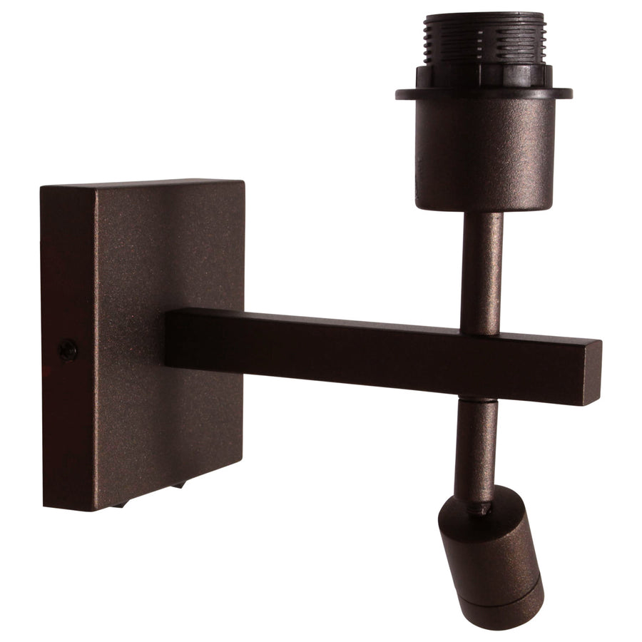 Wandlamp stang 2995ca armatuur met leeslamp in cacao metaal