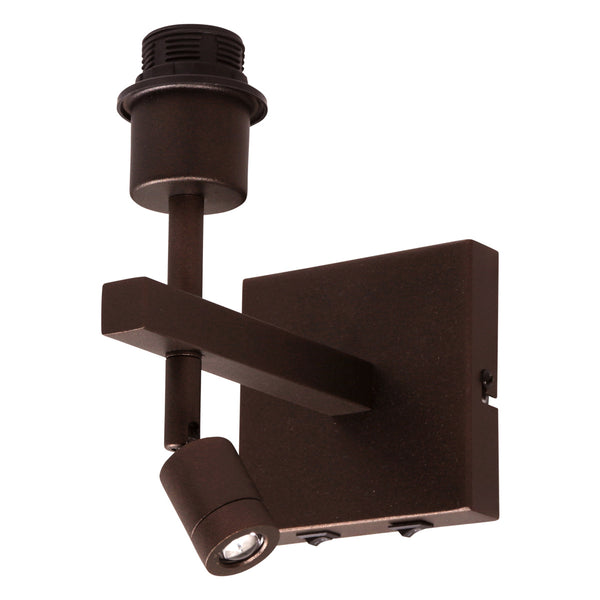 Wandlamp stang 2995ca armatuur met leeslamp in cacao metaal