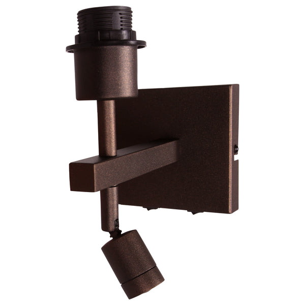 Wandlamp stang 2995ca armatuur met leeslamp in cacao metaal