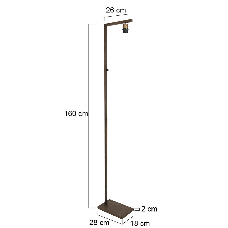 Vloerlamp stang 2997br, bronzen basis voor sfeervol maatwerk