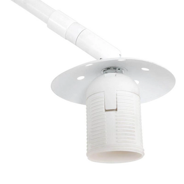 Witte vloerlamp Sparkled Light 4185W met wit zijde plat-ronde lampenkap