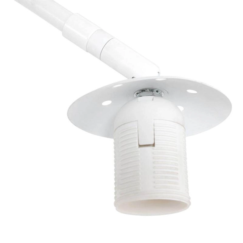 Witte vloerlamp Sparkled Light 4185W met wit zijde plat-ronde lampenkap