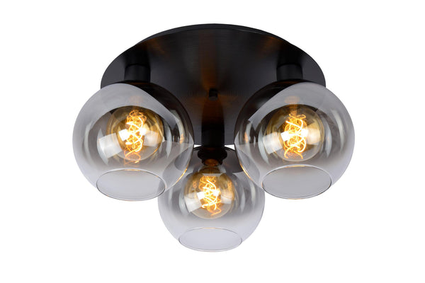 Lucide MARIUS plafondlamp 3 × E27, zwart