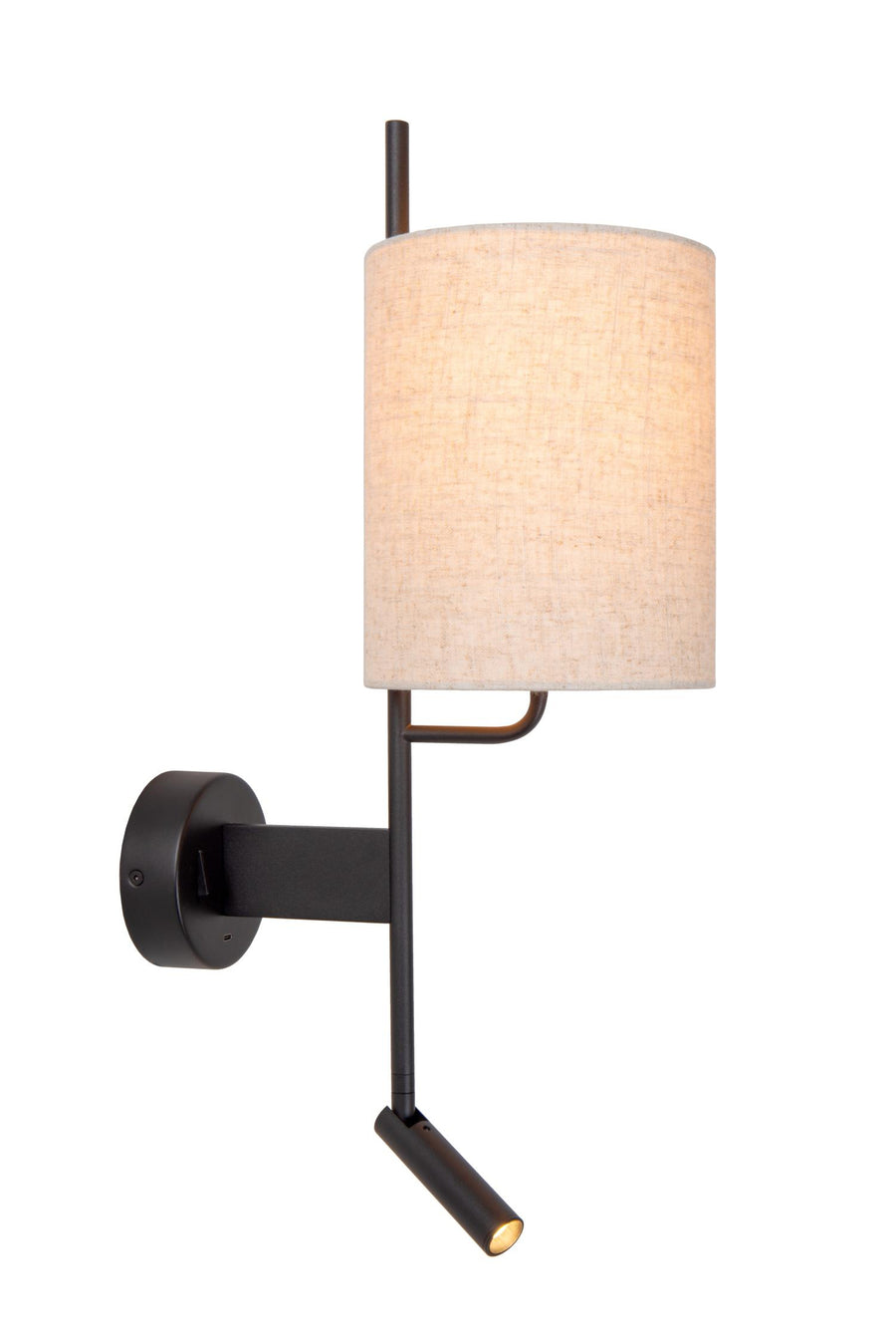 Lucide MAGIC wandlamp E27, met USB-poort, zwart