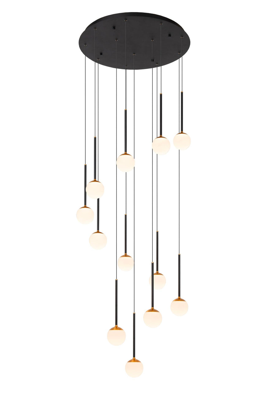 Lucide CALINA dimbare LED-hanglamp Ø 69,9 cm, 12 × 7 W, 2200–3300 K, zwart