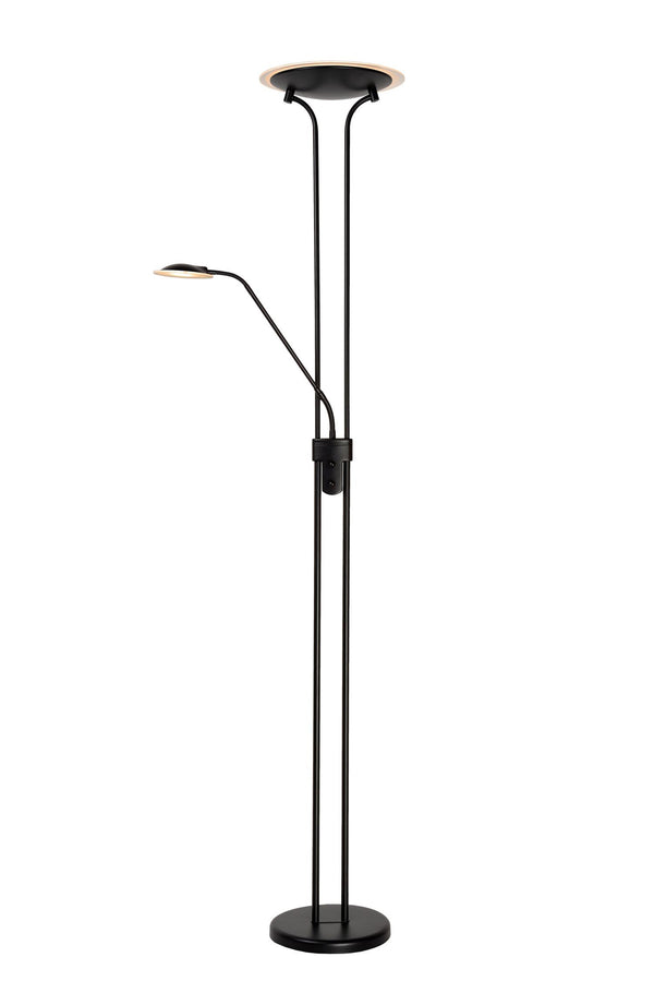 Lucide CHAMPION-LED dimbare LED-leesvloerlamp Ø 30 cm, zwart