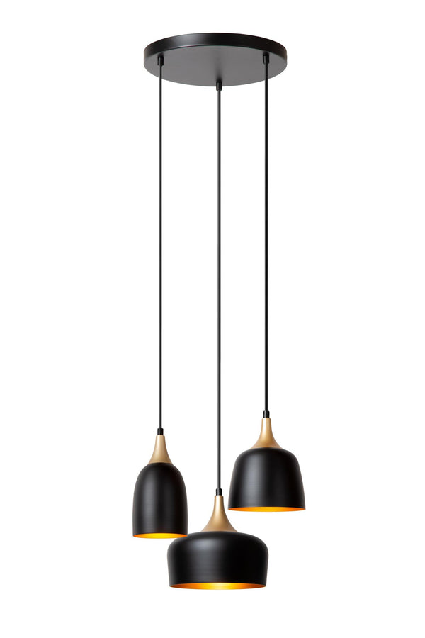 Lucide CHAYANNE hanglamp Ø 30 cm, 3 × E14, zwart
