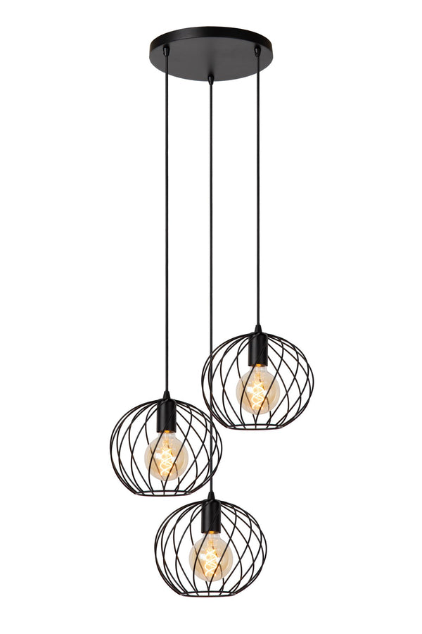 Lucide DANZA hanglamp Ø 50 cm, 3 × E27, zwart