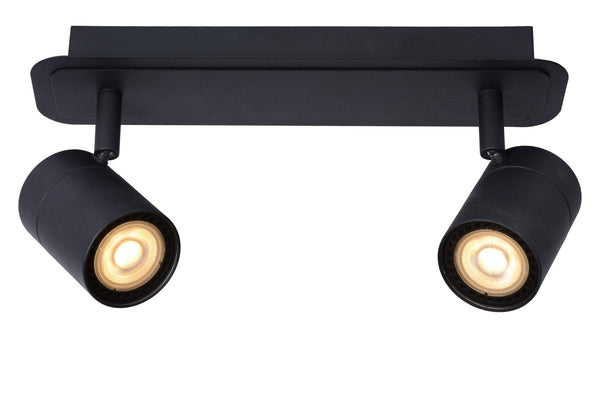 Lucide LENNERT dimbare LED-plafondspot voor de badkamer 2 × GU10, 2 × 5 W, IP44, zwart