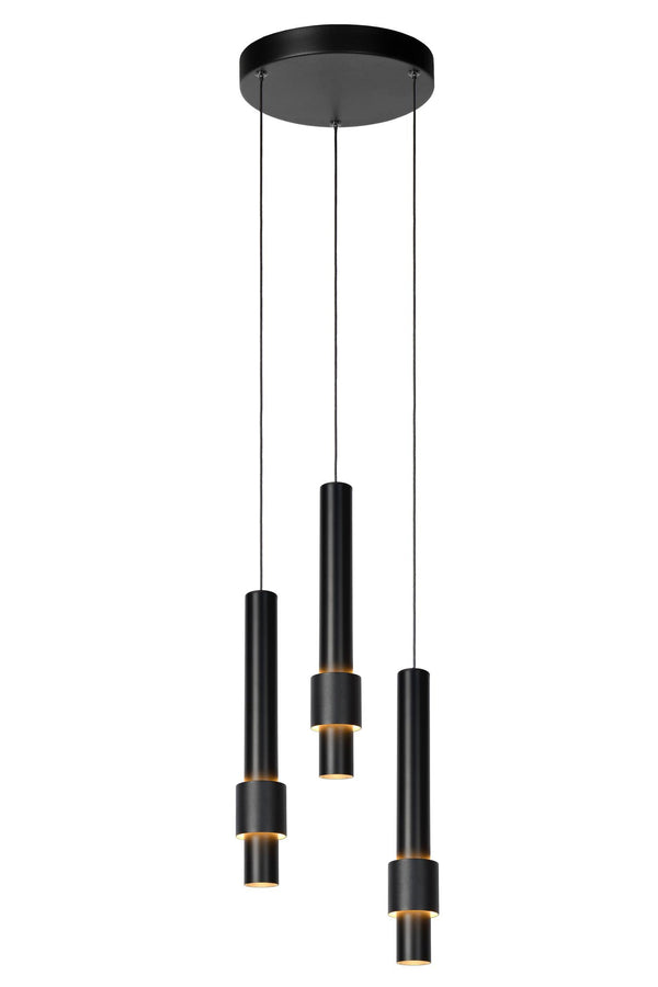 Lucide MARGARY dimbare LED-hanglamp Ø 28 cm, 3 × 4 W, zwart