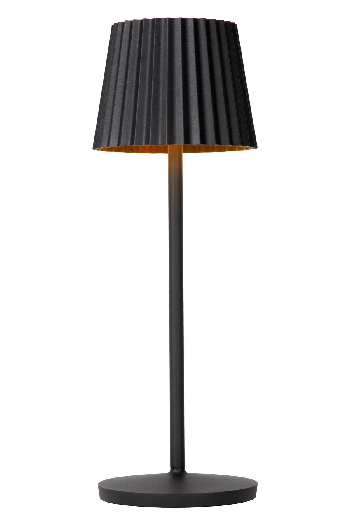 Lucide JUSTINE oplaadbare LED-tafellamp voor binnen en buiten met dimfunctie, 2 W, IP54, zwart