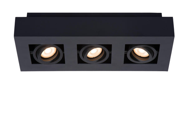 Lucide XIRAX dimbare LED-plafondspot 3 × GU10, 3 × 5 W, 2200–3000 K, zwart