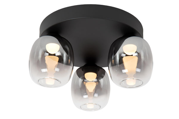 Lucide TAMINO dimbare LED-plafondlamp 3 × 5,6 W, zwart