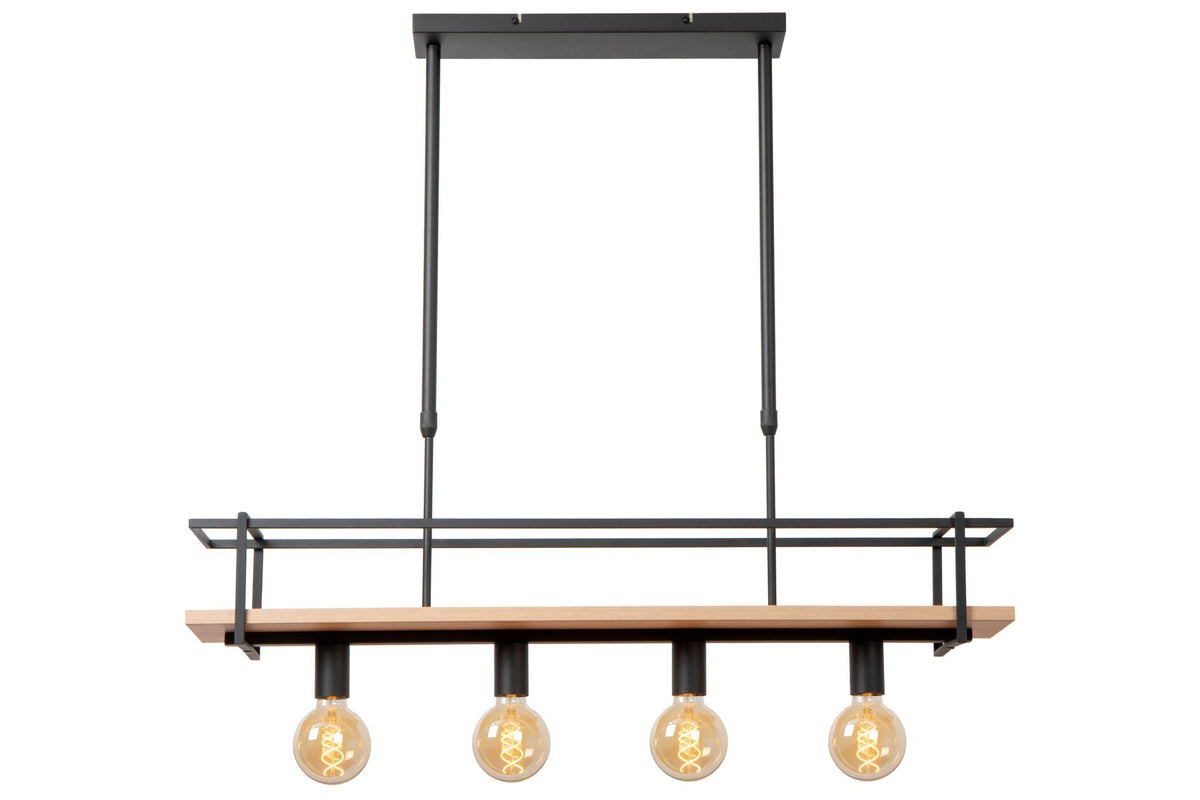 Lucide MILONGA hanglamp 4 × E27, zwart