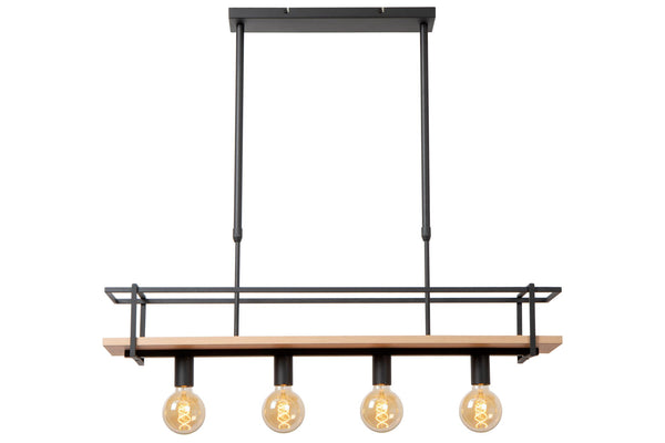 Lucide MILONGA hanglamp 4 × E27, zwart
