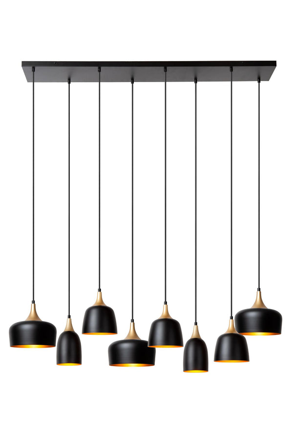 Lucide CHAYANNE hanglamp 8 × E14, zwart