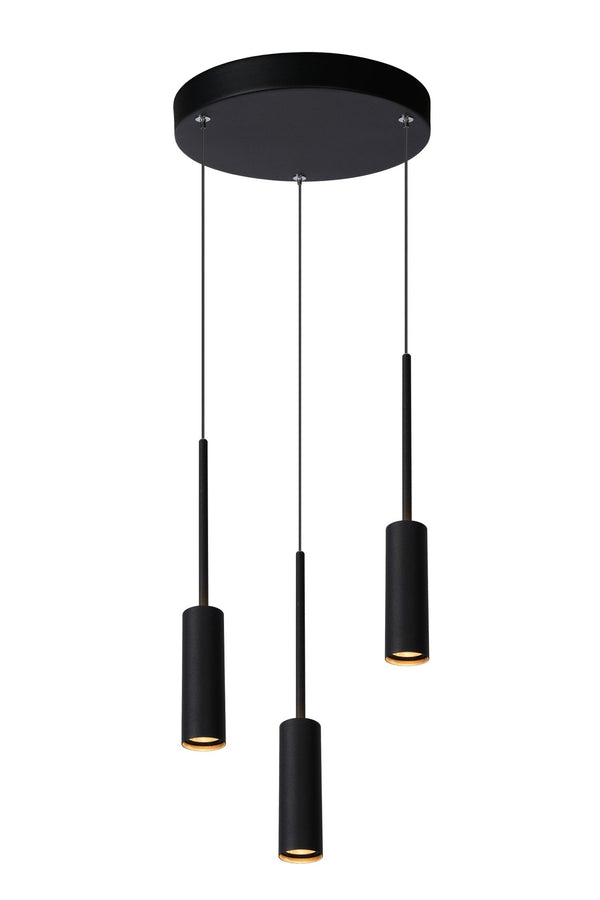 Lucide TUBULE LED-hanglamp Ø 26 cm, 3 × 7 W, zwart
