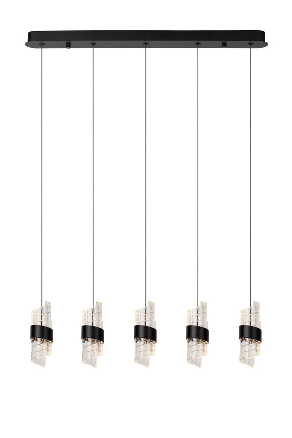 Lucide KLIGANDE dimbare LED-hanglamp 5 × 7,8 W, zwart
