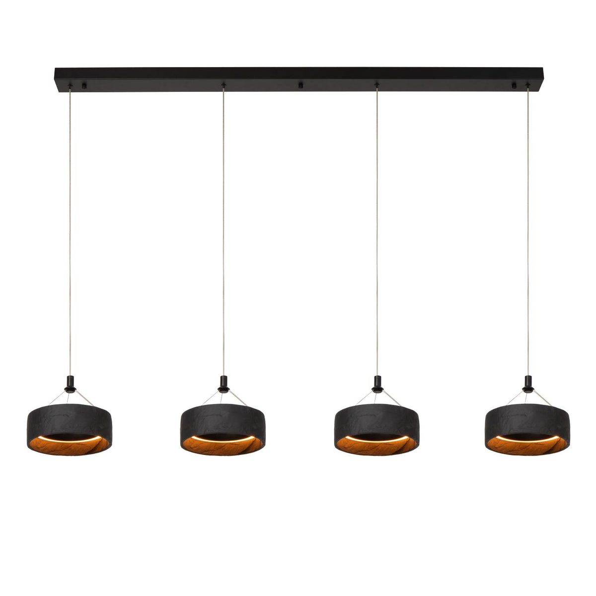 Lucide ADELANTE dimbare LED-hanglamp 4 × 10 W, 2200–3300 K, zwart