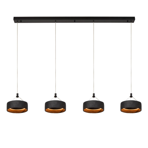 Lucide ADELANTE dimbare LED-hanglamp 4 × 10 W, 2200–3300 K, zwart