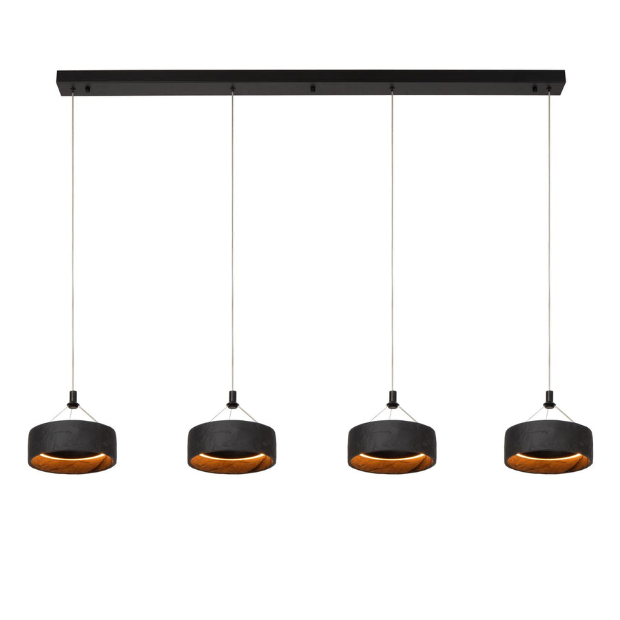 Lucide ADELANTE dimbare LED-hanglamp 4 × 10 W, 2200–3300 K, zwart