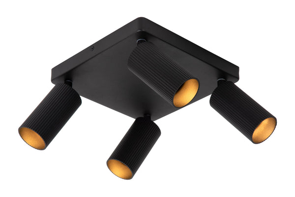 Lucide CLUBS plafondspot 4 × GU10, zwart