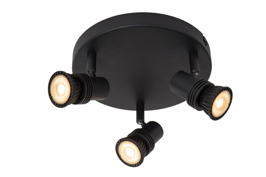 Lucide KIANTI plafondspot Ø 21 cm, 3 × GU10, zwart