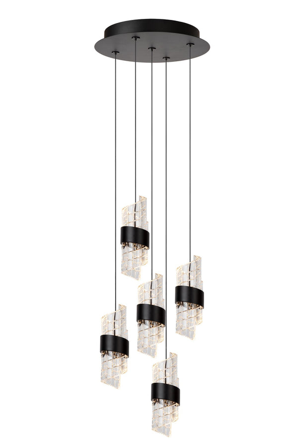 Lucide KLIGANDE dimbare LED-hanglamp Ø 30 cm, 5 × 8 W, zwart