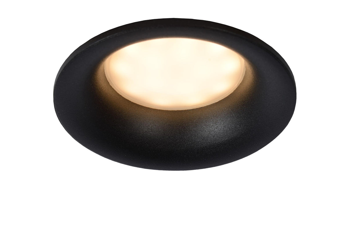 Lucide ZIVA inbouwspot voor de badkamer Ø 8,4 cm, GU10, IP44, zwart
