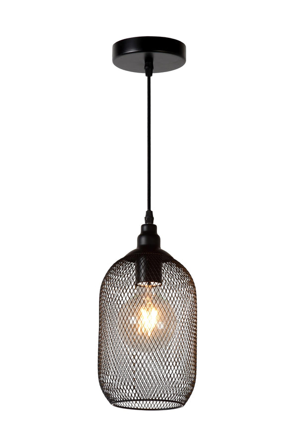 Lucide MESH hanglamp Ø 15 cm, E27, zwart
