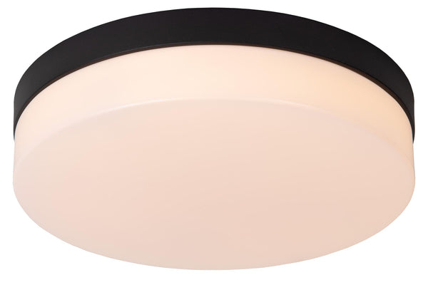 Lucide BISKIT LED-plafondlamp voor de badkamer met bewegingssensor Ø 28 cm, 18 W, IP44, zwart
